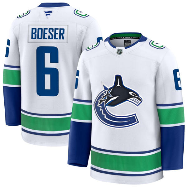 Youth Vancouver Canucks #6 Brock Boeser Fanatics Away White Player Jersey